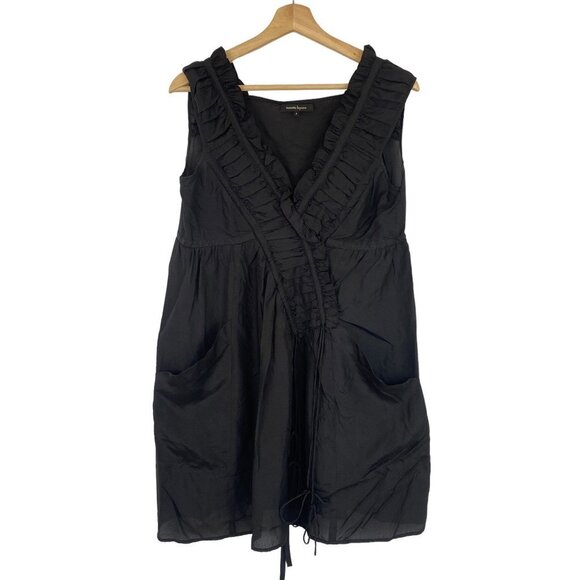 Nanette Lepore Running Wild Dress 100% Silk Black Size 4 - Picture 1 of 10